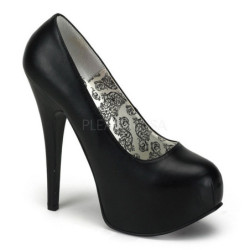 Black Leatherette 14,5 cm Burlesque BORDELLO TEEZE-06 Platform Pumps