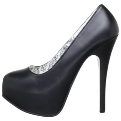 Nero Ecopelle 14,5 cm Burlesque BORDELLO TEEZE-06 Plateau Scarpe Décolleté