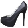 Nero Ecopelle 14,5 cm Burlesque BORDELLO TEEZE-06 Plateau Scarpe Décolleté