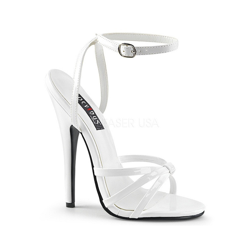 White 15 cm Devious DOMINA-108 high heeled sandals