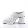 Patent JAZZ-02 pimp shoes 70s men's disco platform shoes lace-up white