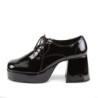 Patent JAZZ-02 pimp shoes 70s men's disco platform shoes lace-up black