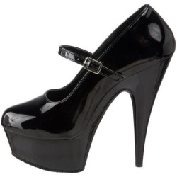 Nero Vernice 15 cm PLEASER DELIGHT-687 Plateau Scarpe Décolleté