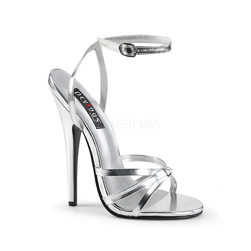 Silver 15 cm DOMINA-108 transvestite high heels shoes