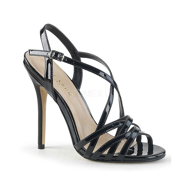 Black 13 cm Pleaser AMUSE-13 high heeled sandals