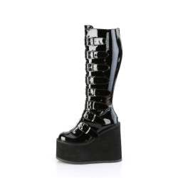 Patent 14 cm demoniacult stretch platform boots wide calf