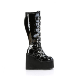 Patent 14 cm demoniacult stretch platform boots wide calf