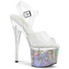 Silver 18 cm ESTEEM-708CK Glitter Platform High Heels Shoes