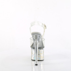 Silver 18 cm ESTEEM-708CK Glitter Platform High Heels Shoes