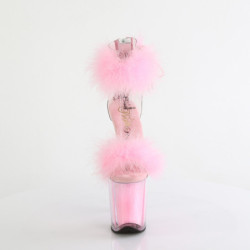 Rose 20 cm FLAMINGO-824F exotic pole dance high heel sandals with feathers