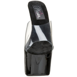Black Transparent 18 cm PLEASER SKY-301 Platform High Mules