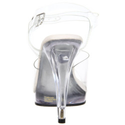 Silver 11,5 cm FLAIR-408 transvestite high heels shoes