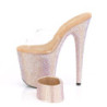 Gold rhinestone 20 cm BEJEWELED-812RS pleaser high heels ankle cuff
