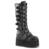 Vegan 9 cm DAMNED-318 emo knee high buckle boots platform black