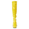 Yellow block heel 7,5 cm - 70s years disco gogo kneeboots patent
