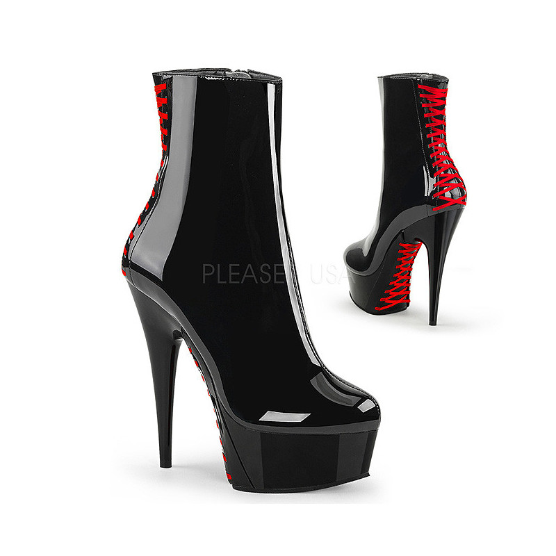 Verniciata 15 cm DELIGHT-1010 stivaletti con plateau suola donna