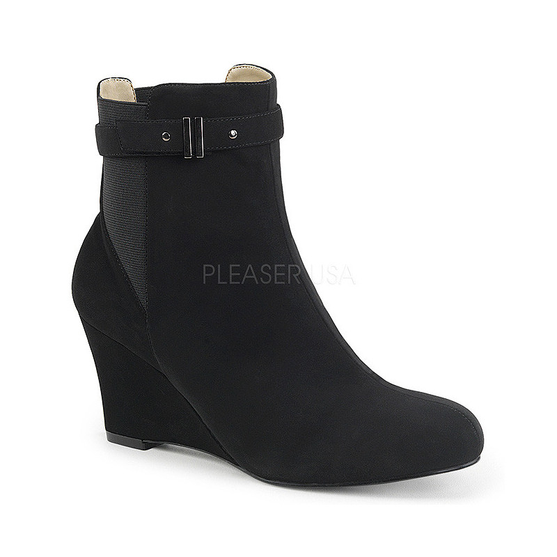 Black Suede 7,5 cm KIMBERLY-102 big size ankle boots womens