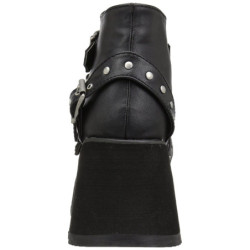 Leatherette 8 cm DemoniaCult SCENE-30 goth ankle boots with buckles