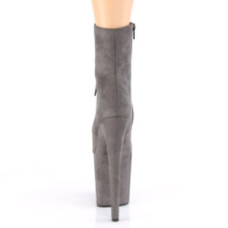 Gray faux suede 20 cm FLAMINGO-1020FS Pole dancing ankle boots