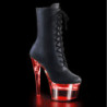 Vegan 18 cm FLASH-1020-7 led platform pole dance ankle boots