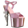 Rose 18 cm Pleaser REVOLVER-709G High Heels Chrome Platform