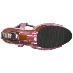 Rosa 18 cm Pleaser REVOLVER-709G Tacchi Alti Cromo Plateau