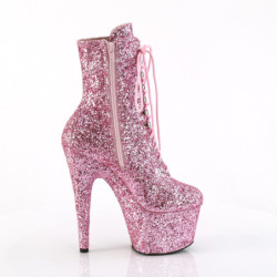 ADORE-GWR 18 cm pleaser stivaletti tacco alto plateau scintillanti rosa