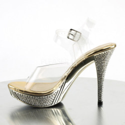 Dorato Strass 12 cm ELEGANT-408 Plateau Sandali Tacco Altissimo