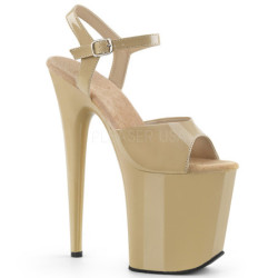 Beige Shiny 20 cm FLAMINGO-809 High Heels Platform