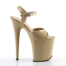 Beige Shiny 20 cm FLAMINGO-809 High Heels Platform