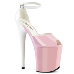 Patent 20 cm FLAMINGO-868 rose pleaser shoes with high heels