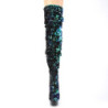 Green Sequins 15 cm DELIGHT-3004 Pleaser Overknee Boots