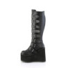Leatherette 14 cm demoniacult stretch platform boots wide calf