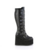 Leatherette 14 cm demoniacult stretch platform boots wide calf
