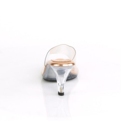 Gold 8 cm BELLE-301 low heeled womens mules shoes