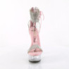 Rose 15 cm DELIGHT-627RS transparent platform ankle straps high heels