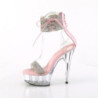 Rose 15 cm DELIGHT-627RS transparent platform ankle straps high heels