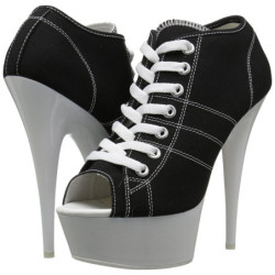 Nero Neon 15 cm DELIGHT-600SK-01 Scarpe da ginnastica con tacco in tela