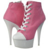 Rosa Neon 15 cm DELIGHT-600SK-02 Scarpe da ginnastica con tacco in tela