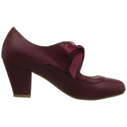 Burgundy 6,5 cm WIGGLE-32 vintage cuben heels maryjane pumps