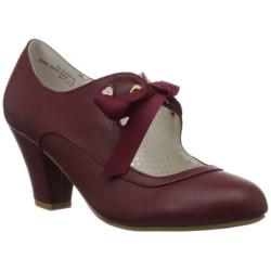 Burgundy 6,5 cm WIGGLE-32 vintage cuben heels maryjane pumps