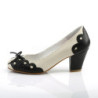 Black 6,5 cm vintage WIGGLE-17 Pinup Pumps Shoes with Cuben Heels