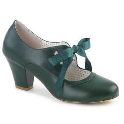 Green 6,5 cm WIGGLE-32 vintage cuben heels maryjane pumps