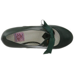 Verde 6,5 cm WIGGLE-32 retro vintage scarpe décolleté maryjane tacco spesso
