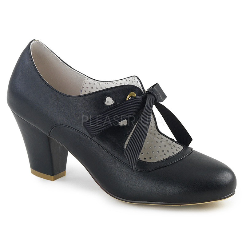 Black 6,5 cm WIGGLE-32 vintage cuben heels maryjane pumps