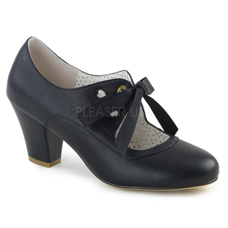 Nero 6,5 cm WIGGLE-32 retro vintage scarpe décolleté maryjane tacco spesso