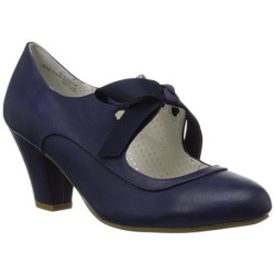 Blue 6,5 cm WIGGLE-32 vintage cuben heels maryjane pumps