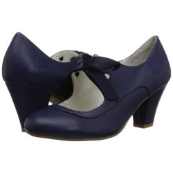 Blu 6,5 cm WIGGLE-32 retro vintage scarpe décolleté maryjane tacco spesso