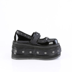 Patent 9 cm DAMNED-20 emo platform maryjane shoes with buckles