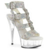 Silver rhinestone 15 cm DELIGHT-656RS pleaser high heels strappy sandals